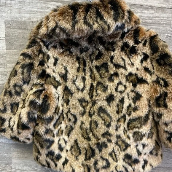 JUICY couture leopard print fur jacket sz 3 - Picture 3 of 3